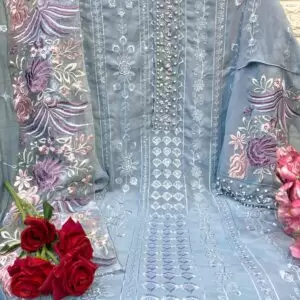 Elaf Georgette Embroidered semi-stitched 2025