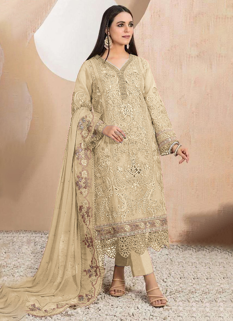 Light Green Organza Pakistani Suit Bg